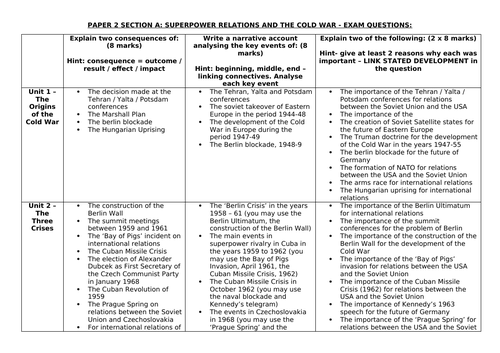 Cold War - Exam Questions