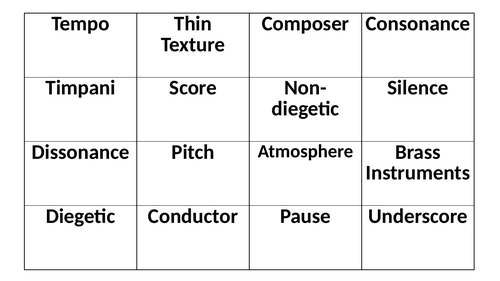 Film Music Scheme of work