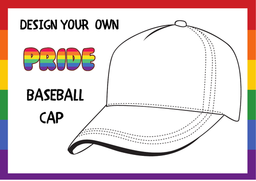 Pride Month - Design a Baseball Cap 3X Designs  LGBT Worksheet