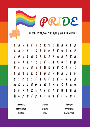 Pride Month Word Searches X2 - Gender Identities & LGBTQ+ Celebrities