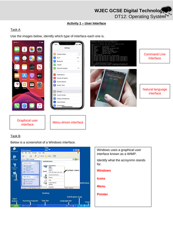 WJEC Digi Tech - Lesson 12: Operating systems