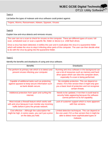 WJEC Digi Tech - Lesson 13: Utility software