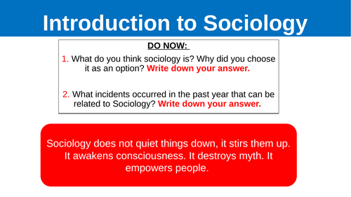 A Level Sociology Introduction