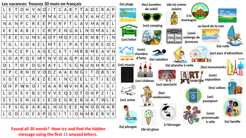 Bumper French Holidays Wordsearch