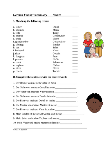 die familie german worksheet on family vocabulary teaching resources