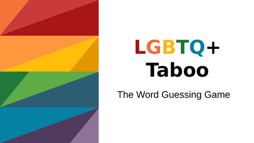 Pride Month LGBTQ Taboo Game - 35 Pride Theme Taboo Questions. LGBT Celebrities, Terms. Pride. Quiz