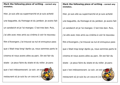 Correcting the passé composé passage