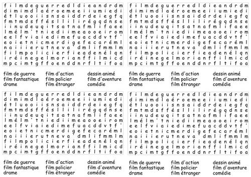 Les films wordfind