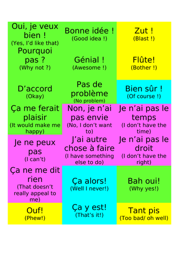 French speaking interjections