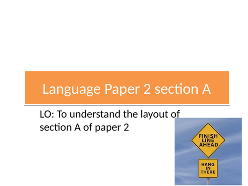 AQA Language paper 2 section A SOW