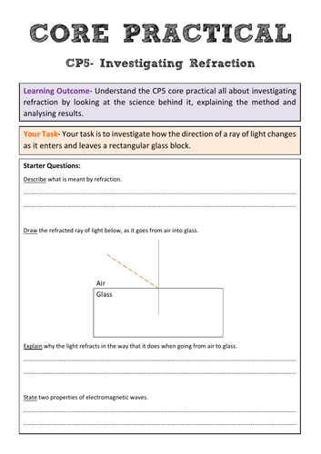 Edexcel CP5 Core Practical Revision- Investigating Refraction