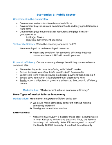 Economics 5: Public Sector