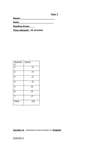 Assessments KS3