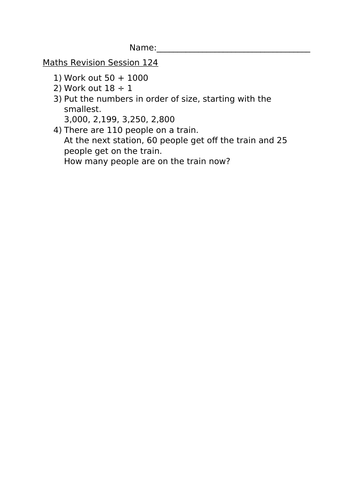 MATHS REVISION WORKSHEET 124