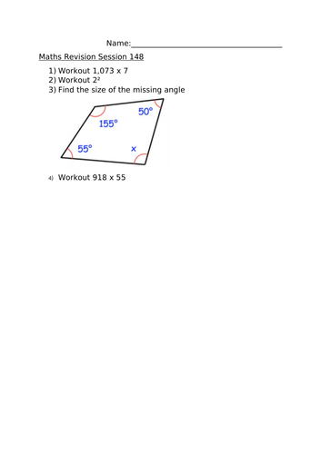 MATHS REVISION WORKSHEET 148