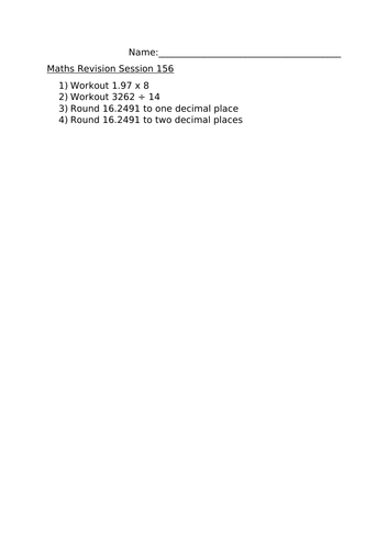 MATHS REVISION WORKSHEET 156