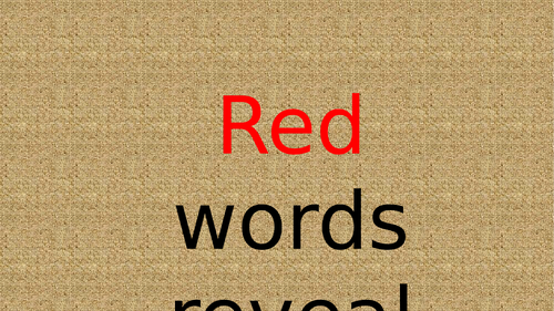 Sight words reveal