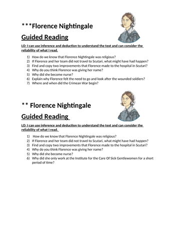 Florence Nightingale Guided Reading