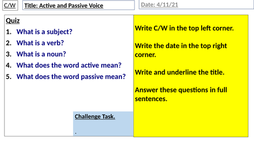 Active and Passive Voice 1- Grammar