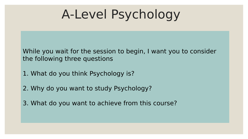 Psychology - taster session