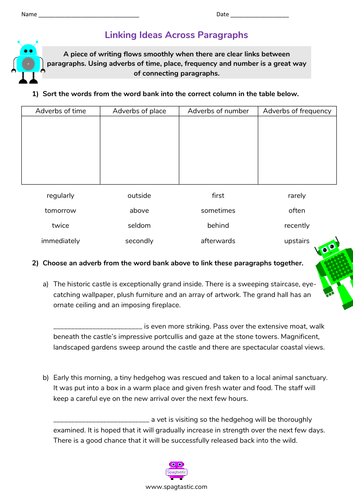 Linking ideas across paragraphs