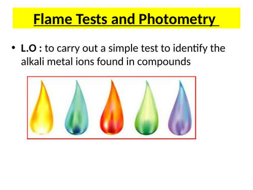 Edexcel flames and photometry