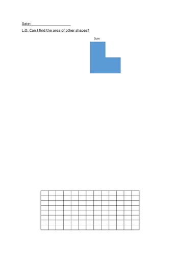 Finding the area of compound shapes worksheet. Suitable for Year 5 and 6