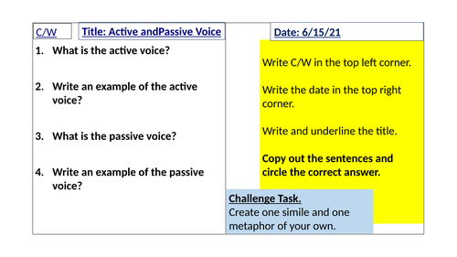 Active and passive voice 4