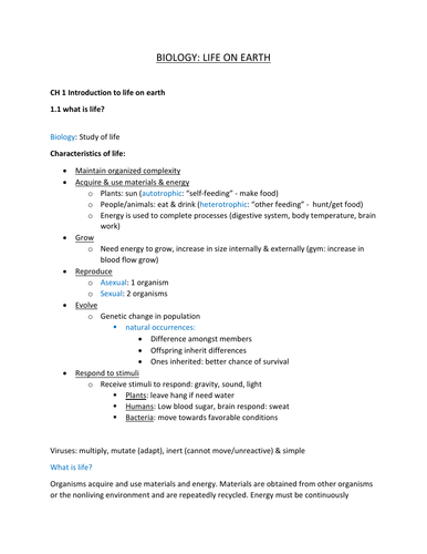 Biology: Life on Earth 11th Edition Ch 1: Life Explained