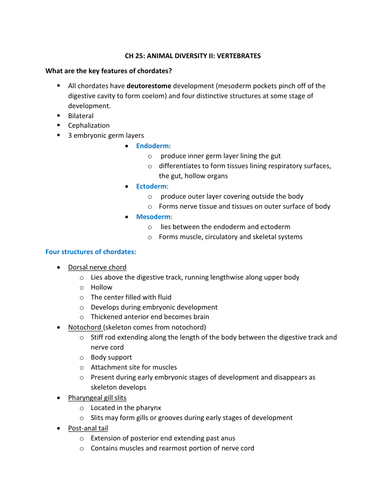 Biology: Vertebrates & Animal Behaviors