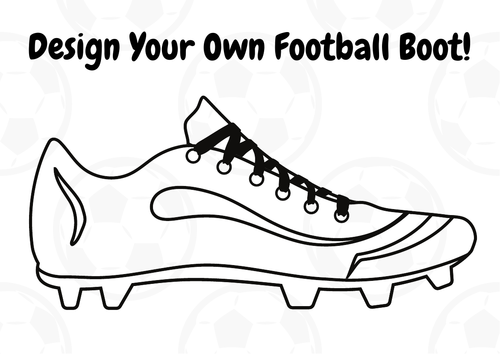 Football Euros 2024 - Design Your Own Football Boots A4 Worksheet X3 Designs