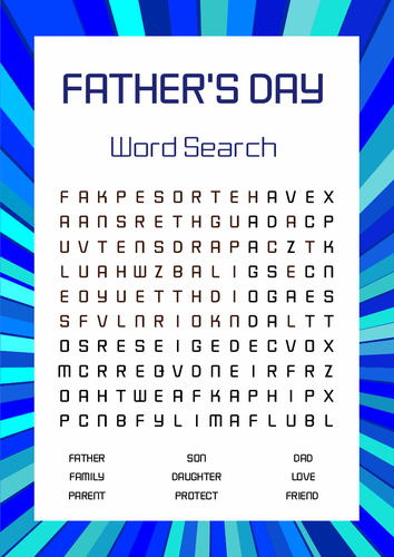 Father's Day Themed Word Searches X2