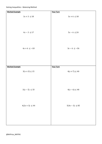 Solving Two Step Inequalities (EPP)