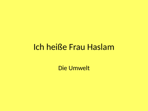 Die Umwelt & conditional tense