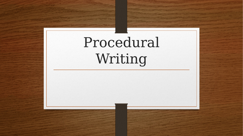 How to write a procedural text