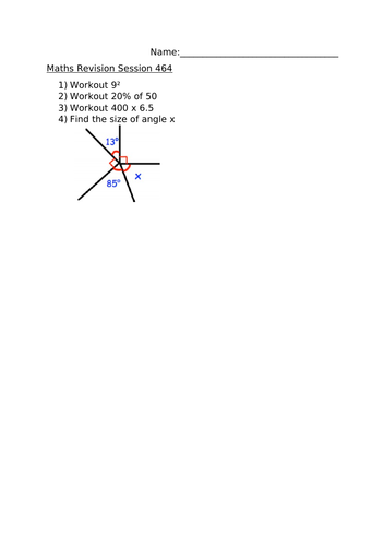 MATHS REVISION WORKSHEET 464