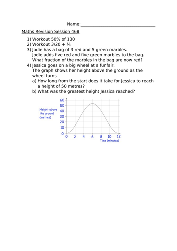 MATHS REVISION WORKSHEET 468