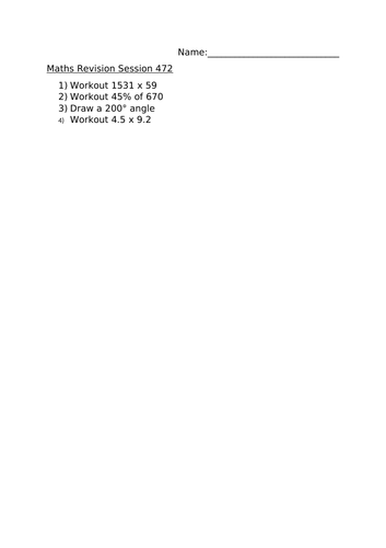 MATHS REVISION WORKSHEET 472