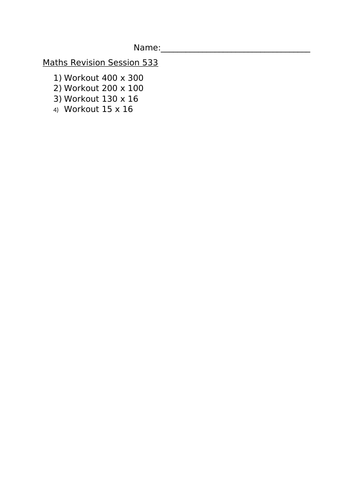 MATHS REVISION WORKSHEET 533