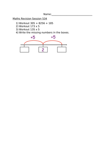 MATHS REVISION WORKSHEET 534