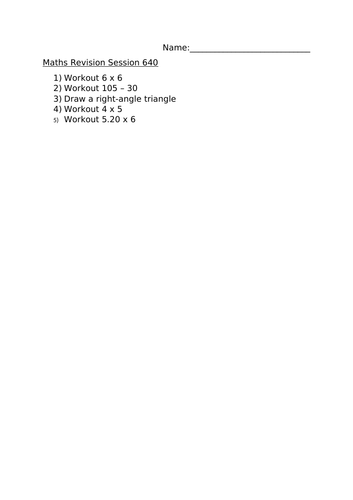 MATHS REVISION WORKSHEET 640