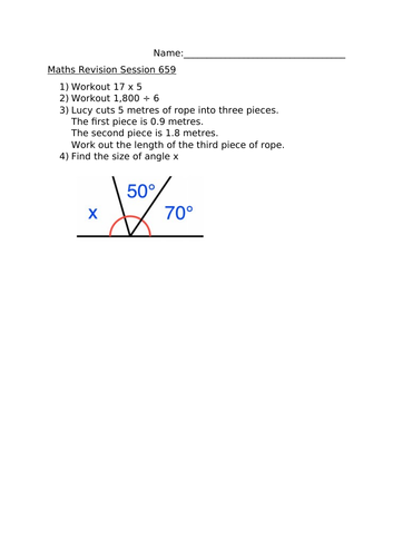 MATHS REVISION WORKSHEET 659