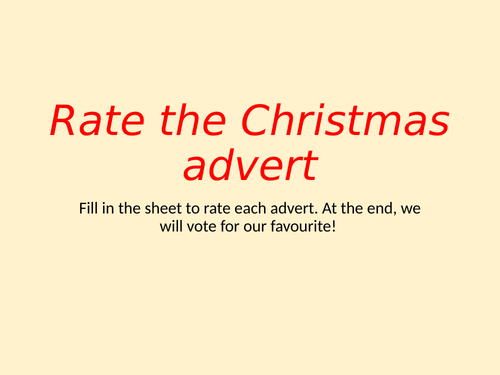 Fun Christmas lesson: Weihnachtswerbungen