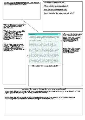 Edexcel 9-1 Source analysis Civil Rights Movement