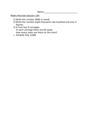 MATHS REVISION WORKSHEET 104