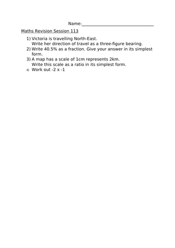 MATHS REVISION WORKSHEET 113