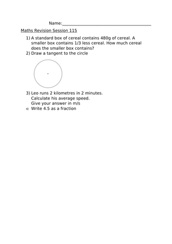 MATHS REVISION WORKSHEET 115