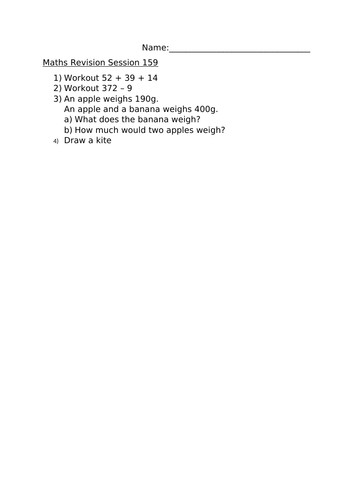 MATHS REVISION WORKSHEET 159