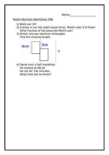 MATHS REVISION WORKSHEET 248