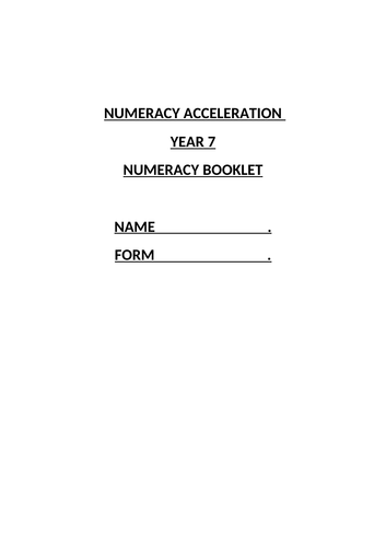 National numeracy test revision resource Year 7